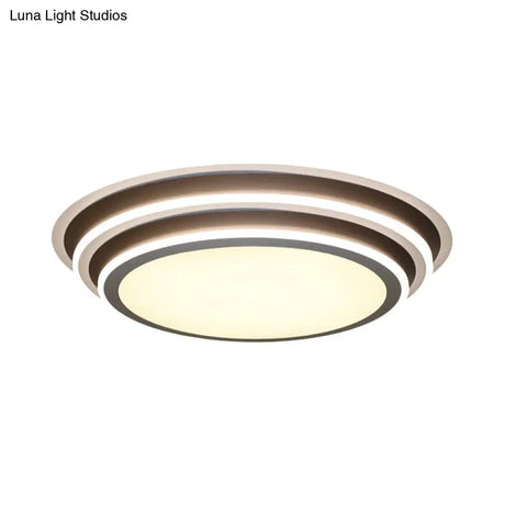 Simple Led Flush Ceiling Light Multi-Layer Acrylic 19.5’/32’ Wide Warm/White Light. Perfect For