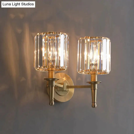 Simple Light Luxury Crystal Bedroom Copper Wall Lamp Copper Wall Lamps