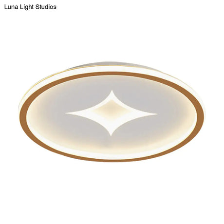 Simple Round Flush Mount Lamp: Acrylic Black/Gold Led Lighting Warm/White Light For Bedroom