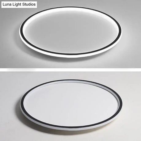 Simple Style Black Acrylic Led Ceiling Flush-Mount Light For Bedroom
