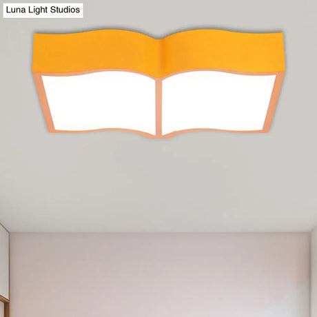 Simple Style Flush Mount Led Ceiling Lamp In Warm Light - Acrylic Red/Yellow/Blue
