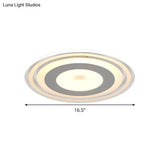Simple Style Led Flush Mount Fixture In White With Acrylic Shade Circle Design 3 Color Light