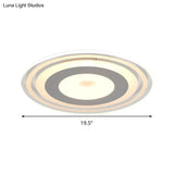 Simple Style Led Flush Mount Fixture In White With Acrylic Shade Circle Design 3 Color Light