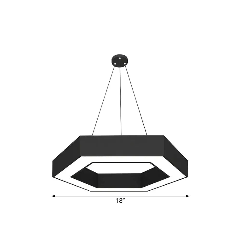 Modern Round Acrylic Led Pendant Light - 18 31.5 39 W Black Ceiling Lamp For Restaurants