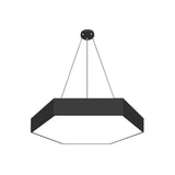 Simple Style Round Acrylic Pendant Light W/Led - Black Suspension Lamp For Restaurant