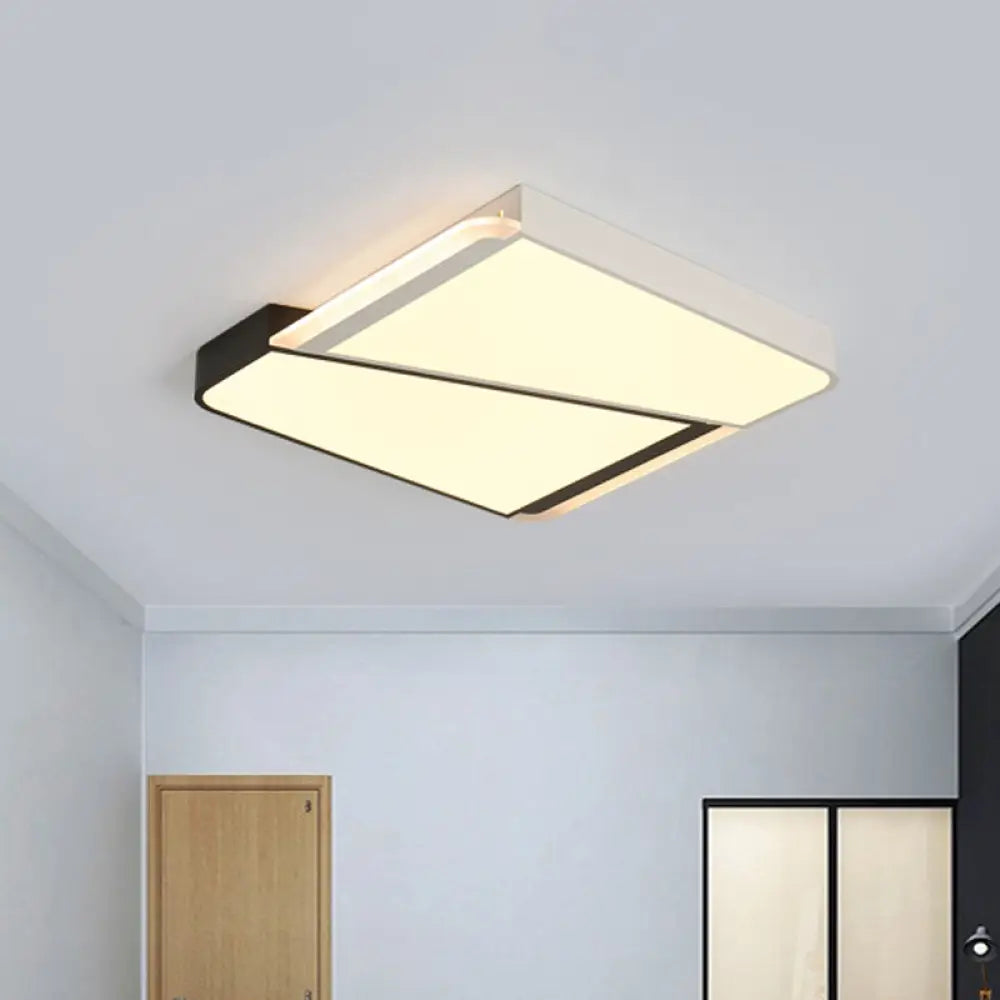 Simple Style White Led Flush Mount Light With Acrylic Shade - 18’/23.5’ For Bedroom In