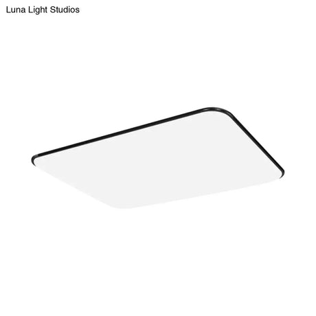 Simple Stylish Rectangular Led Ceiling Light In White – 25.5’/32’ Diameter - Ideal For Bedroom