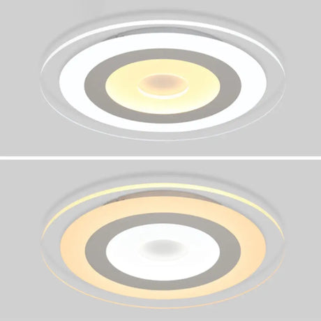 Simple White Led Bedroom Flush Mount Ceiling Light With Round Acrylic Shade