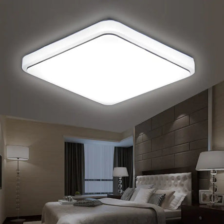 Simplicity Acrylic Ceiling Flush Mount Light For Living Room - Square Design Silver / 8.5 White
