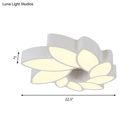 Simplicity Acrylic Floral Ceiling Light - 22.5’/31.5’ Wide Flush Mount Fixture For Living Room
