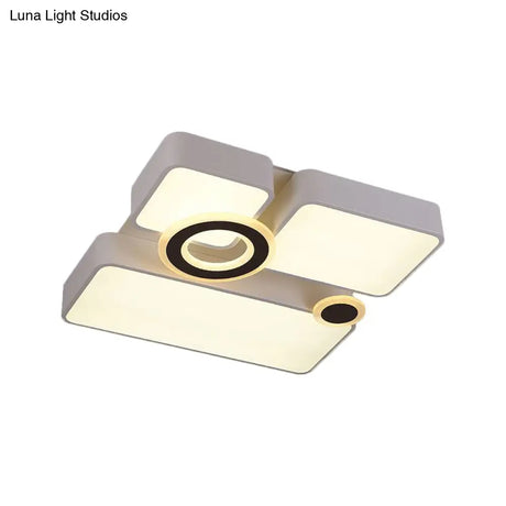 Simplicity Acrylic Led Ceiling Light - White 3 Color Options 24.5’/35.5’/43’ Sizes