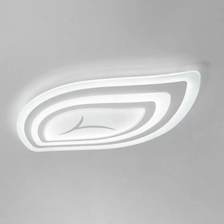 Simplicity Acrylic Living Room Led Flush Mount Ceiling Light In White / 14’