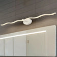 Simplicity Led Acrylic Wall Sconce Vanity Light 18/26.5 L White Wave Design For Bathroom / 18