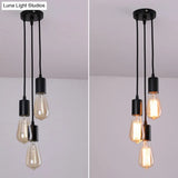 Simplicity Metal Pendant Ceiling Light - Exposed Bulb Downlighting For Restaurant Ambiance