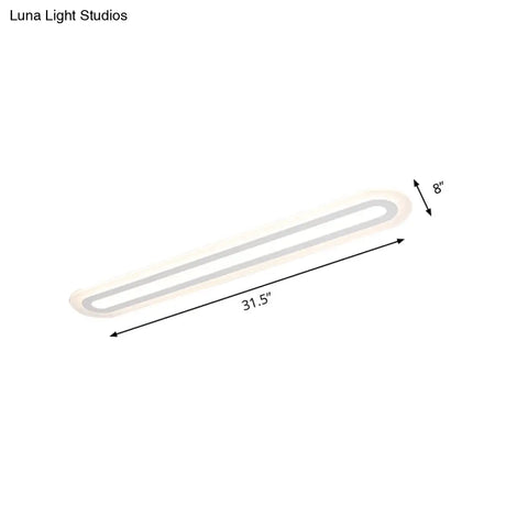 Simplicity Oval Acrylic Flush Mount Led Ceiling Light In Warm/White - Choice Of 31.5 39 Or 47 Width