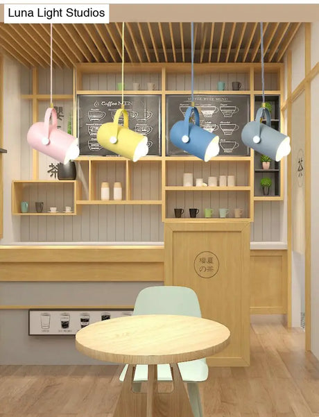 Simplicity Style Metal Pendant Light Kit For Clothes Shop With Handle Hanging Fixture