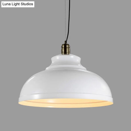 Vintage Metal Pendant Hanging Lamp With Single-Bulb For Dining Room Lighting White / 12