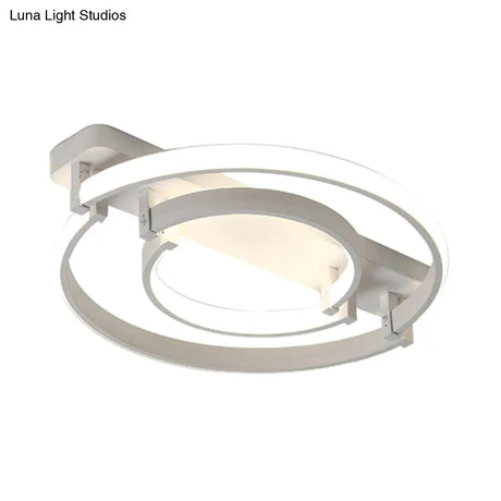 Sleek Acrylic Led Bedroom Ceiling Lamp In Warm/White Light - Black/White Flush Mount Various Sizes