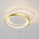 Sleek Acrylic Led Ceiling Light - Contemporary Flush Mount Lamp For Bedrooms Gold / Remote Control