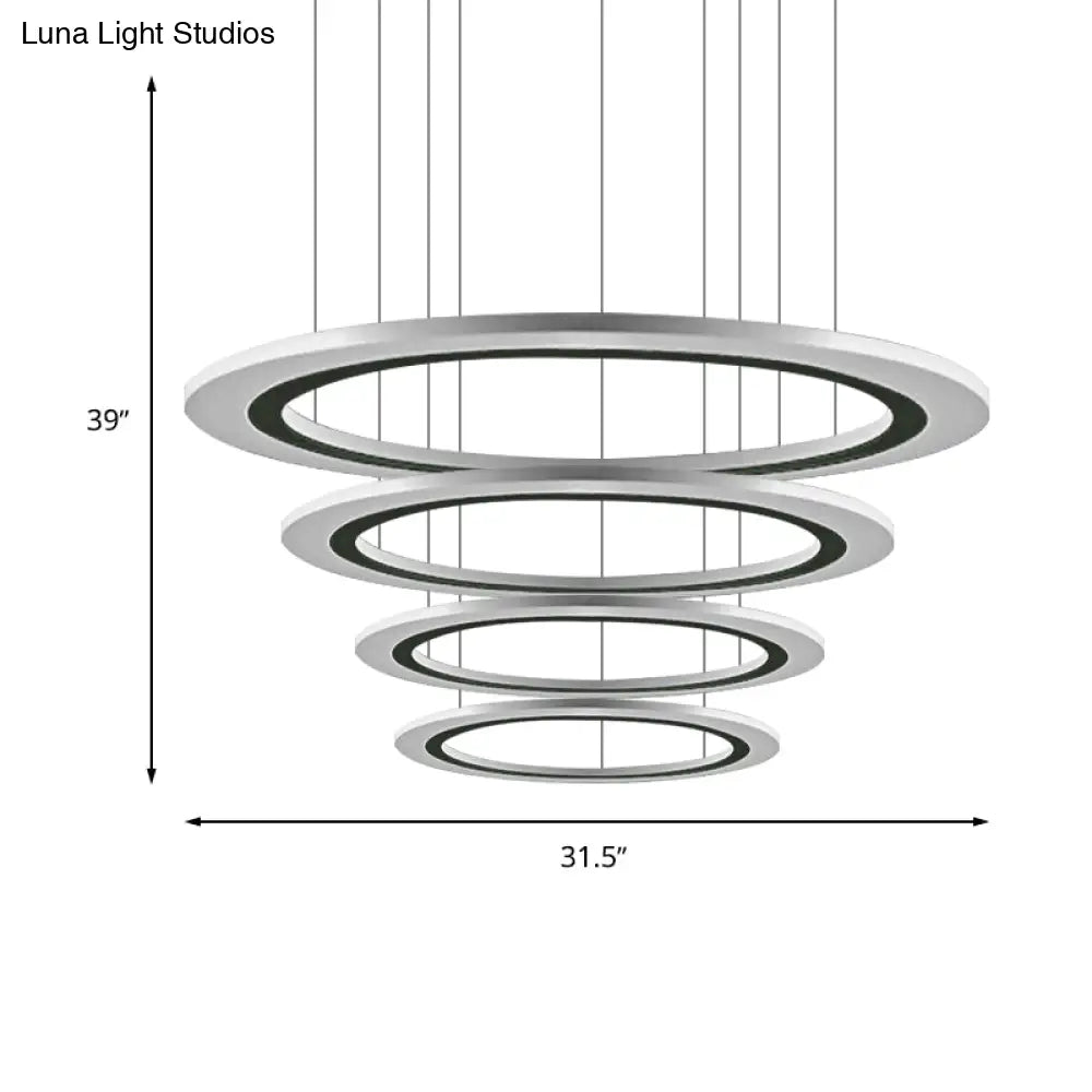 Sleek Acrylic Led Chandelier Pendant Light With Diy Design - Warm/White Ideal For Living Room
