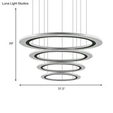 Sleek Acrylic Led Chandelier Pendant Light With Diy Design - Warm/White Ideal For Living Room