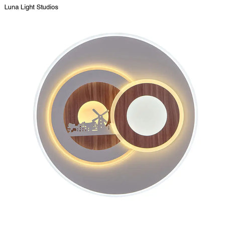 Sleek Acrylic Led Flush Mount Ceiling Light For Corridors Contemporary White Design