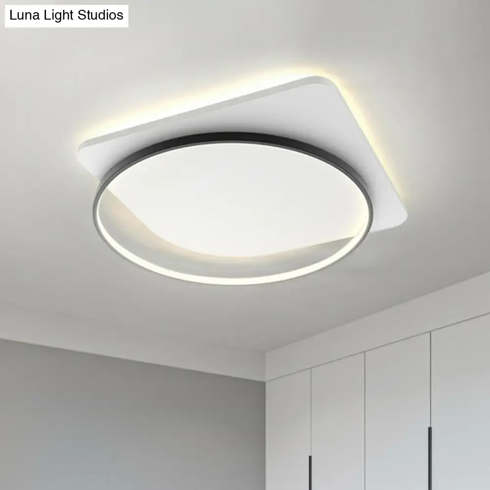 Sleek Acrylic Loop Ceiling Lamp: Simplicity Meets Led Flush - Mount Light Fixture For Aisles