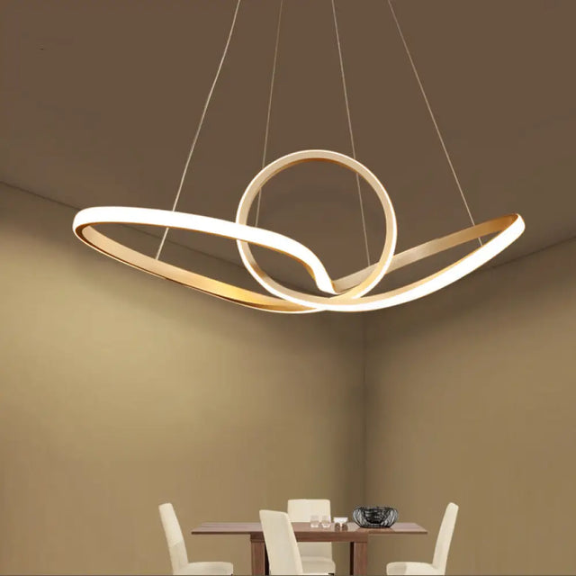 Sleek Acrylic Twist Pendant Ceiling Light With Simplicity Led For Dining Room