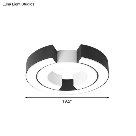 Sleek Black Double C Shaped Led Ceiling Mount Light Fixture For Office In Warm/White
