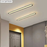 Sleek Black Slim Ceiling Mount Light - Acrylic 16’/23.5’/39’ L Led Corridor Flushmount