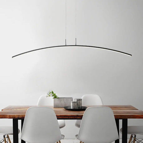Sleek Black/White Arch Island Led Pendant Lamp For Elegant Dining Table Lighting Black / White
