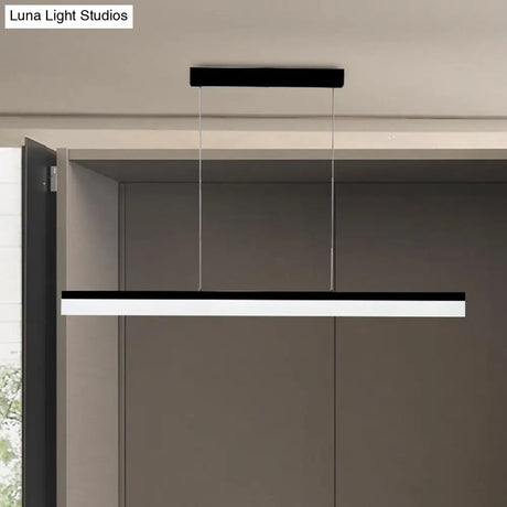 Sleek Black/White/Brown Linear Pendant Led Light In Warm/White/Natural 31.5’/39’/47’ Wide