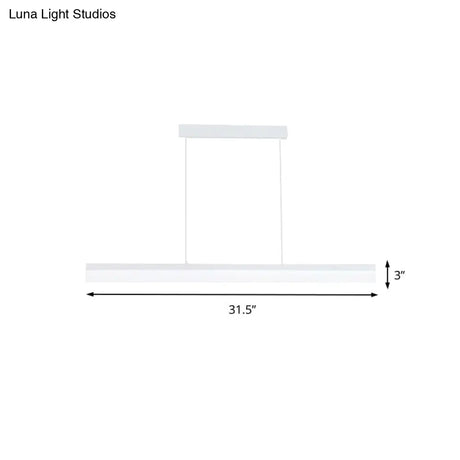 Sleek Black/White/Brown Linear Pendant Led Light In Warm/White/Natural 31.5’/39’/47’ Wide