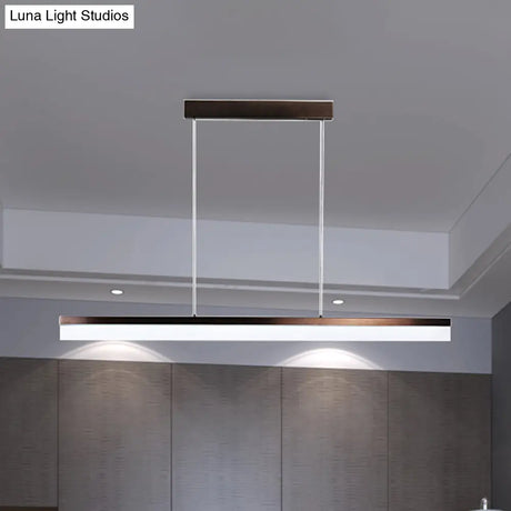 Minimalist Led Pendant Light In Black White Or Brown - Warm Natural Lighting 31.5 39 47 Wide /