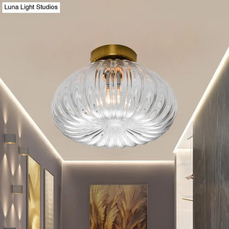 Sleek Clear/Amber Glass Led Ceiling Light Fixture - 5.5/11 W