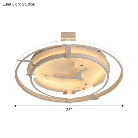Sleek Floral Semi Mount Led Ceiling Light In Warm/White - 17’/21’/25’ Options