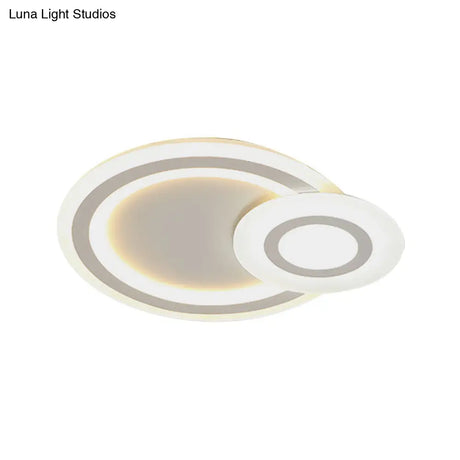 Sleek Flush Ceiling Mount Light - Acrylic White Finish Ideal For Adult Bedroom