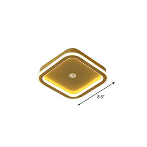 Sleek Geometric Led Ceiling Light - Minimalist Metal Flush Mount Fixture For Corridors Gold /