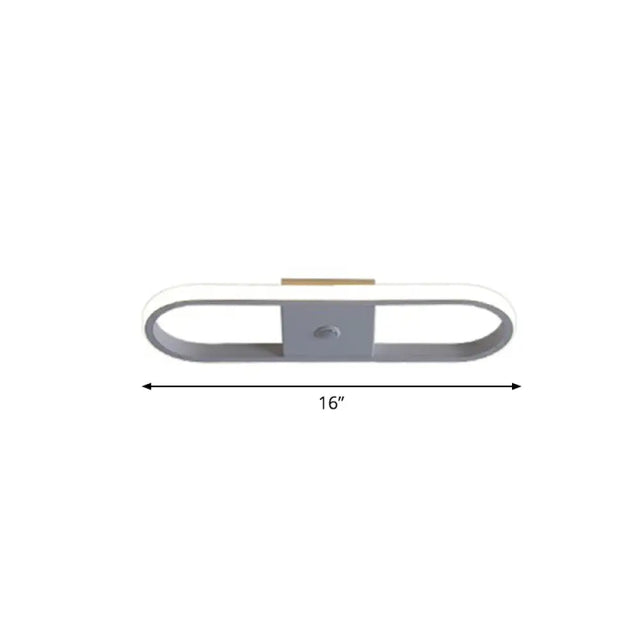 Sleek Geometric Led Ceiling Light - Minimalist Metal Flush Mount Fixture For Corridors White / Oval