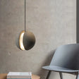 Sleek Grey Cement Hanging Pendant Light: Vintage 1-Light Ceiling Lamp For Living Room