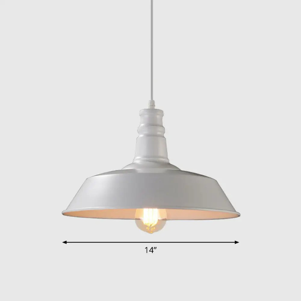Sleek Iron Dome Pendant Light Fixture With Simplicity Design - Ideal For Restaurants (1 Bulb) White