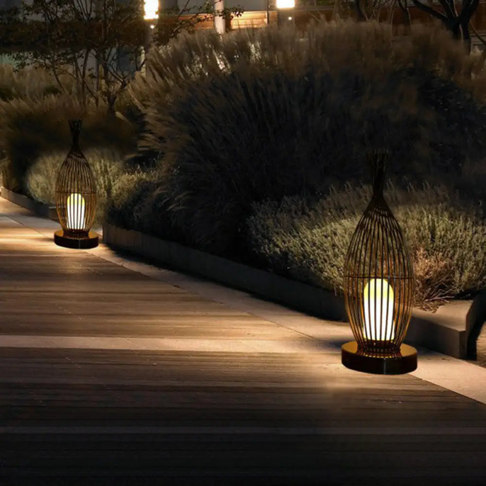 Sleek Iron Floor Light With Acrylic Shade - Ideal For Outdoor Areas Brown / 8