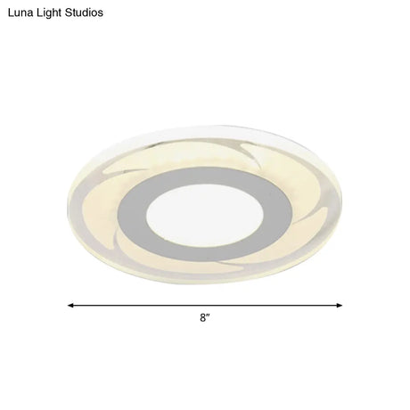 Sleek Led Ceiling Light With Acrylic Shade For Narrow Spaces