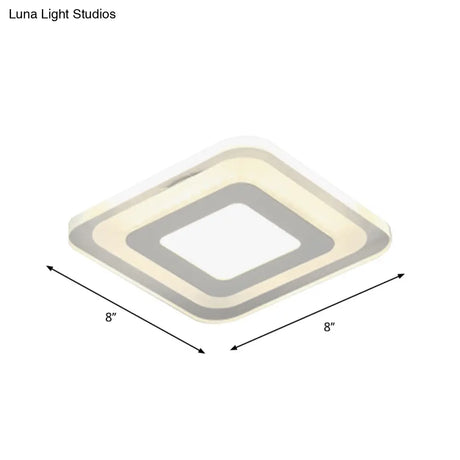 Sleek Led Ceiling Light With Acrylic Shade For Narrow Spaces