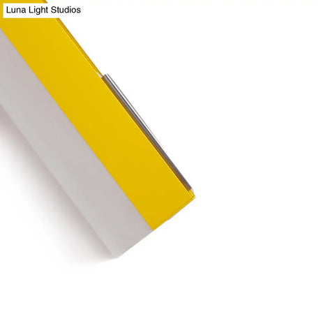 Sleek Led Office Flush Mount: Contemporary Black/Yellow Slim Linear Metal Lamp