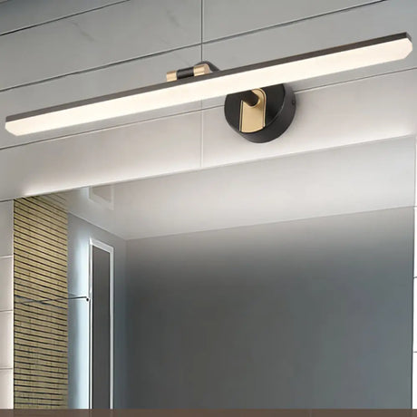 Sleek Led Vanity Wall Light In Black/Gold For Modern Bathrooms Black