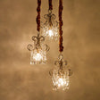 Sleek Metal Curvy Arm Pendant Light - Simplicity 3 Gold Heads Crystal Strands