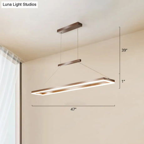 Sleek Metal Island Ceiling Led Pendant Light For Dining Room - Simplicity And Style