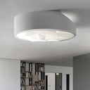 Sleek Metal Led Drum Flush Mount Ceiling Lamp - Minimalist Design (17’/21’ Wide) Ideal For