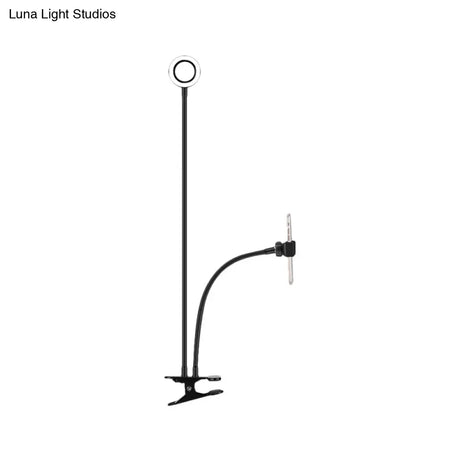 Sleek Metal Round Usb Mirror Lamp With Portable Led Fill Lighting And Flexible Arm Simplicity